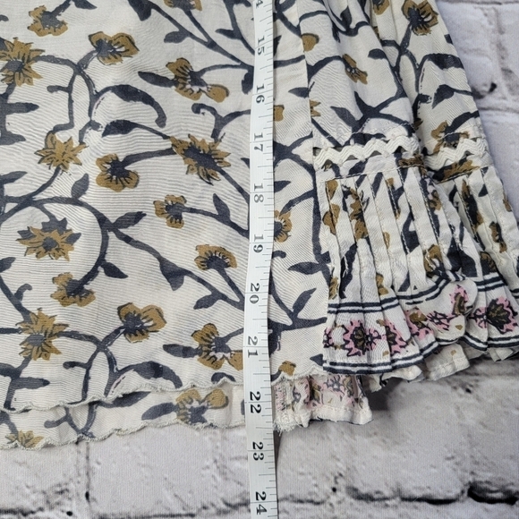 Sea New York Khloe Crema Print Crochet Accent Cotton Blend Blouse Size XS/S? - Picture 9 of 10